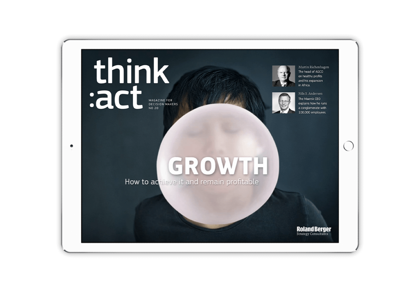 Screenshot of project for think:act magazine