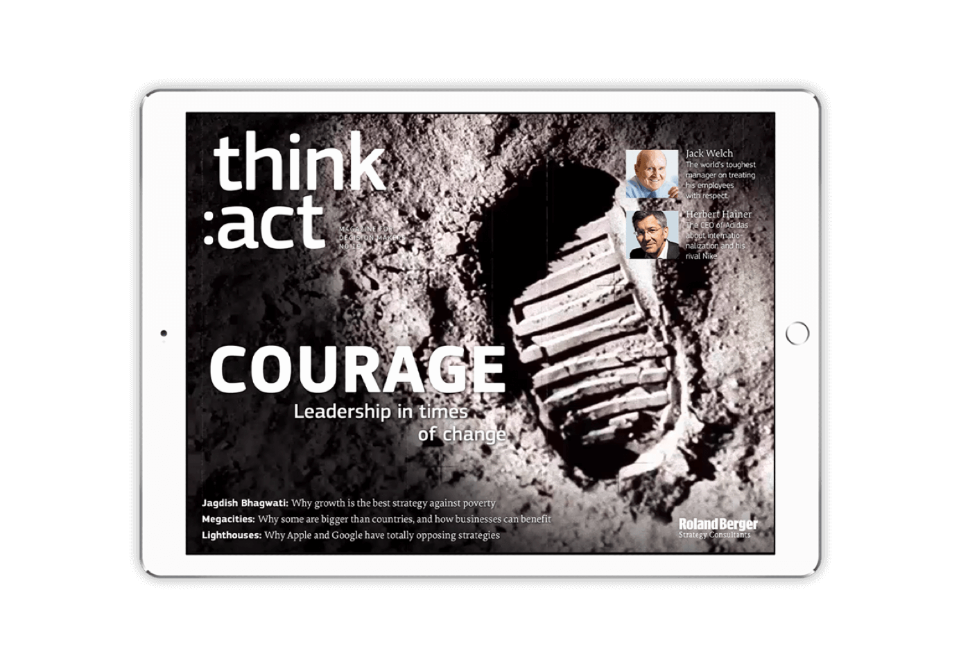 Screenshot of project for think:act magazine